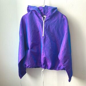 vintage 80s/90s iridescent purple hoodie jacket